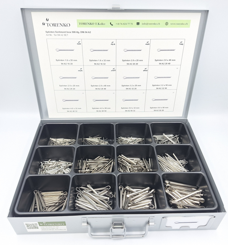 Splinten Sortiment Inox A2 850 tlg.